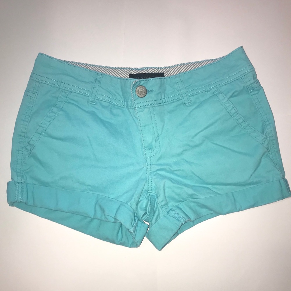 Aeropostale Turquoise Midi Twill Short | Size 0